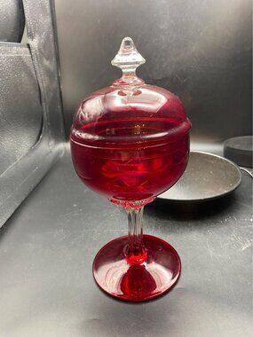 Empoli Italian Round Top Compote Amberina
